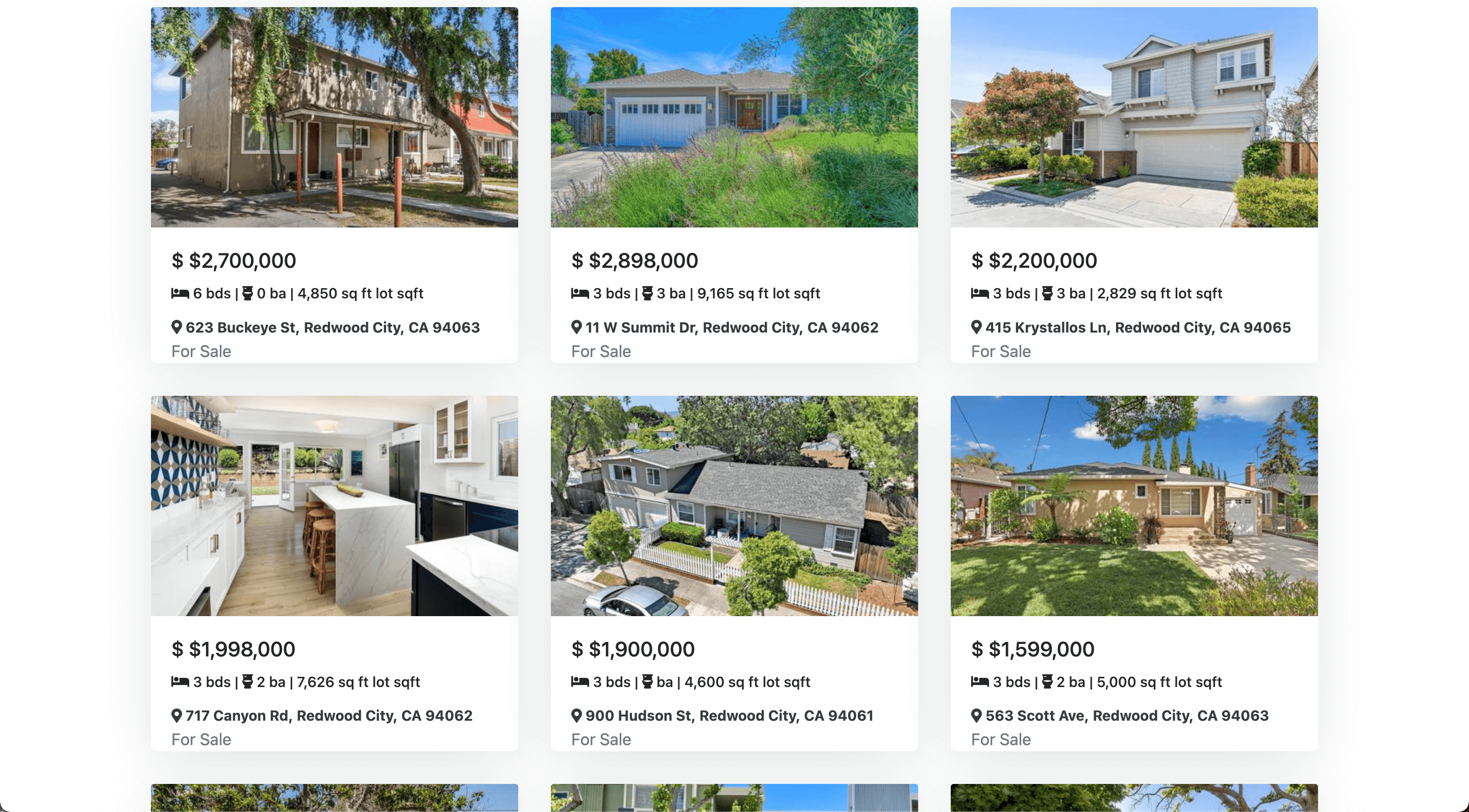 real esate property listings website